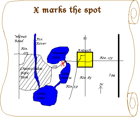 Bar Map--X marks the spot (not drawn to scale)